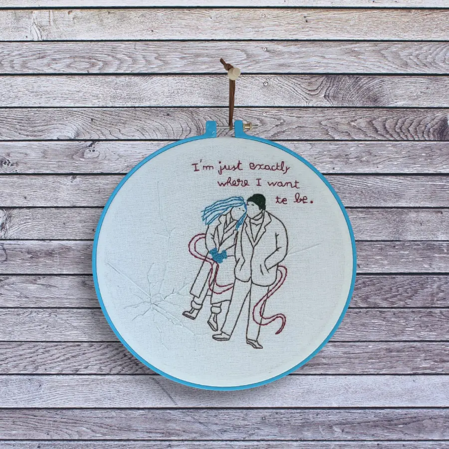  Broderie representant une scene du film Eternal Sunshine of the Spotless Mind